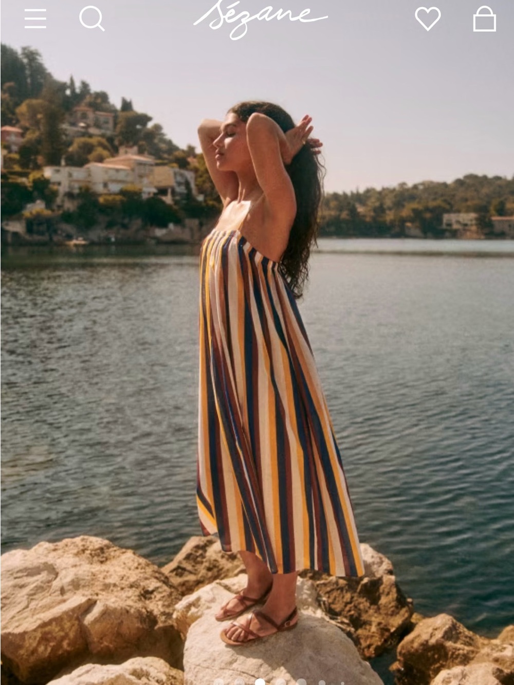 Sezane Panama Dress in Summer Stripe NWT